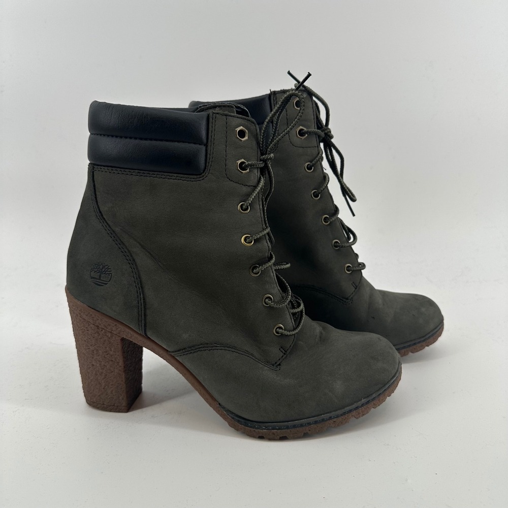 Timberland Tillston Waterproof Block Heel Boots Dark Olive Green A1QJE Women's 8